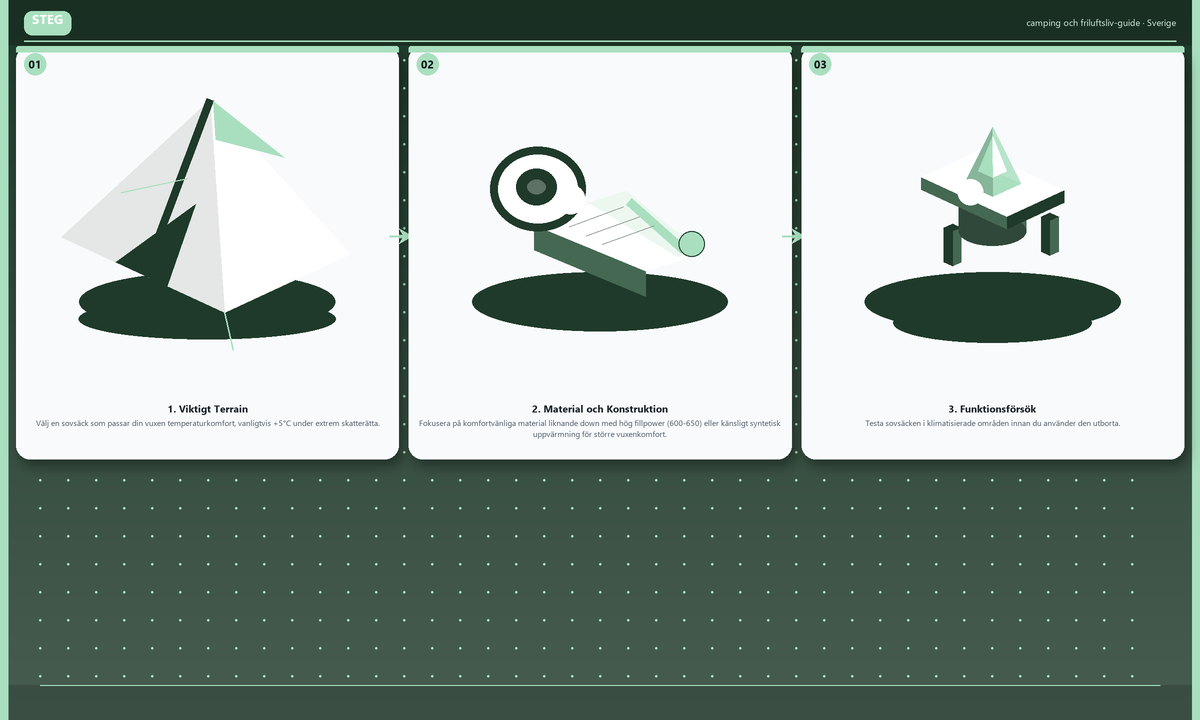 Steg: 1. Viktigt Terrain → 2. Material och Konstruktion → 3. Funktionsförsök